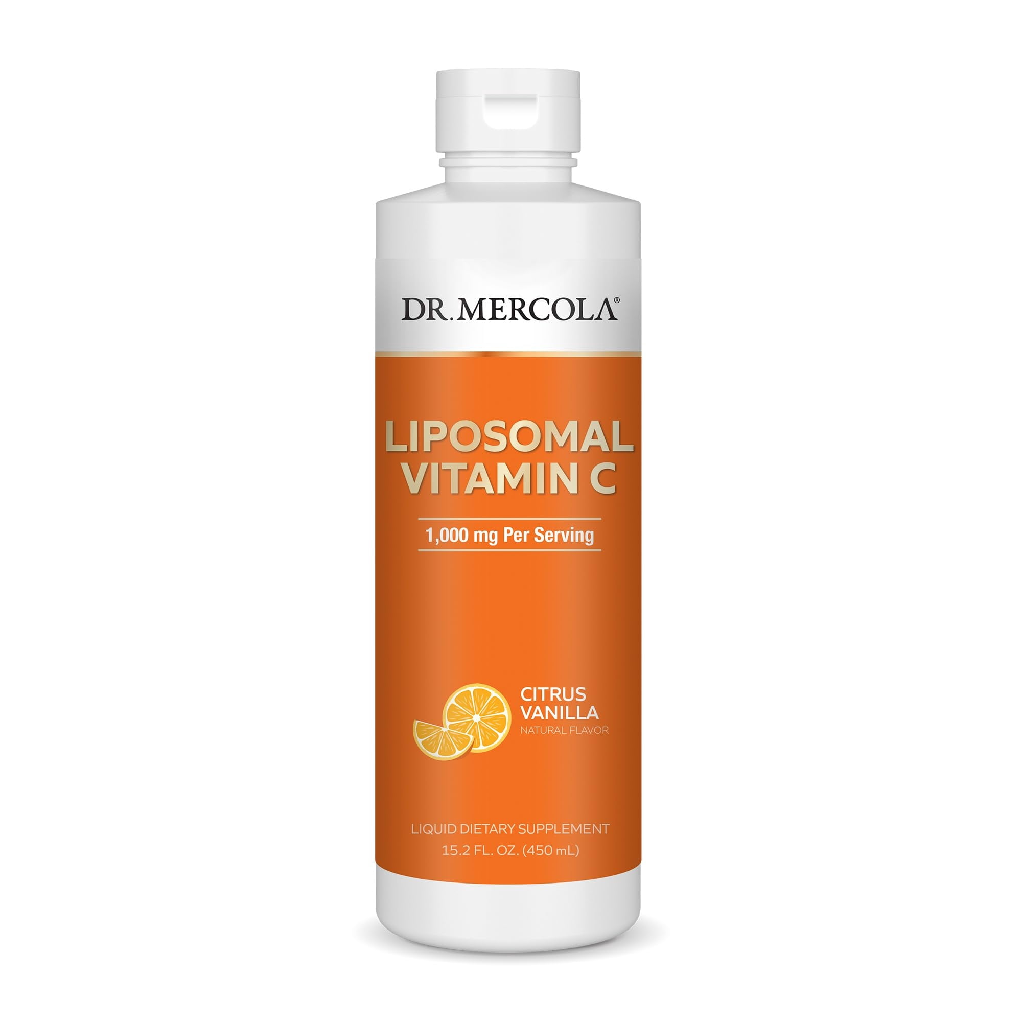 Dr. Mercola Liquid Liposomal Vitamin C – 450mL, Citrus Vanilla (30 Servings) product image used for DailyStack product-card identification